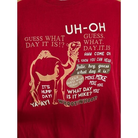 XL Red T-Shirt  Hump Day Camel Graphics mike Mike Mike what day is it - Picture 3 of 5